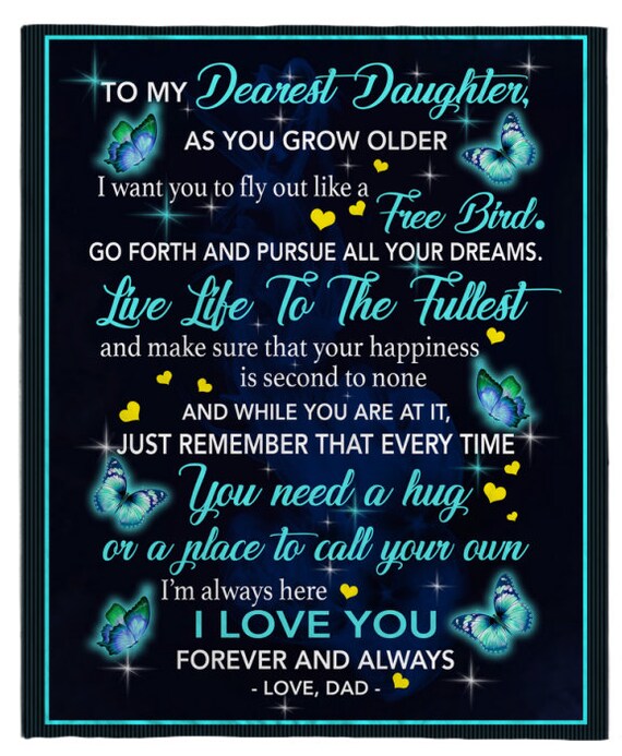 To My Dearest Daughter I Love You Blankets Gift From Dad Etsy