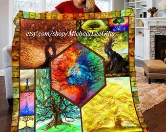 30x40| 50x60| Best for Home Bed Sofa Decorations and Gift Beautiful Tree of Life Fleece Blanket Size 60x80 30x40| 50x60| Best for Home Bed Sofa Decorations and Gift Beautiful Tree of Life Fleece Blanket Size 60x80