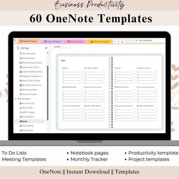 Onenote Templates Etsy