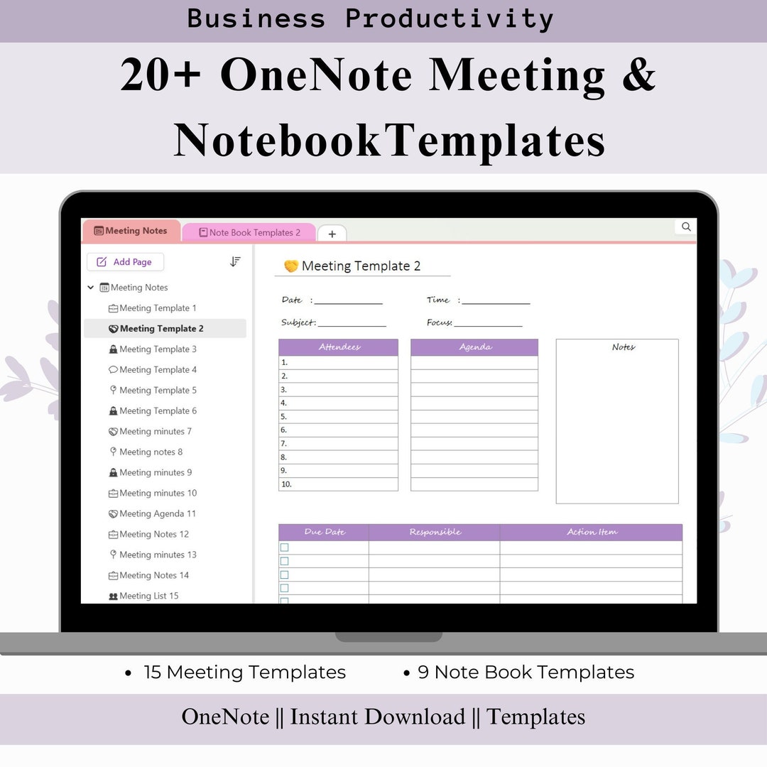 Onenote Meeting Template Work Editable Project Management Template Onenote Meeting Template Work Editable Project Management Template