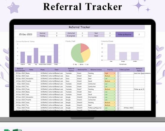 Referral Tracker Google Sheets Client tracker   Lead Tracker Contact List Spreadsheet Lead tracking Printable Excel Client Lead Tracker