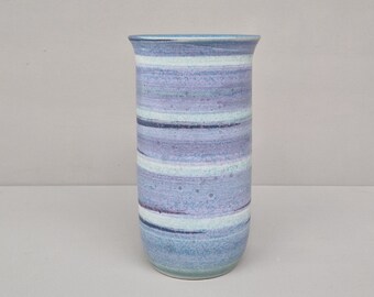 Vintage Mobach vaas in diverse schakeringen blauw, jaren '70.