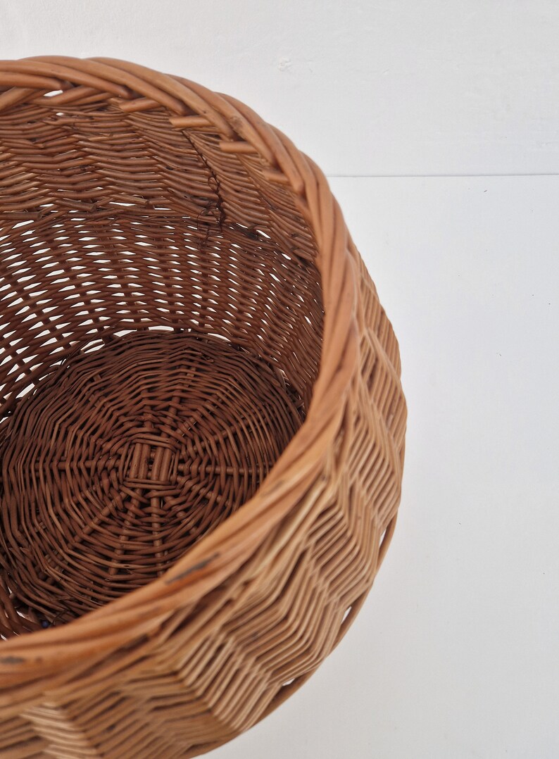 Vintage rotan opbergmand, jaren '70 image 6