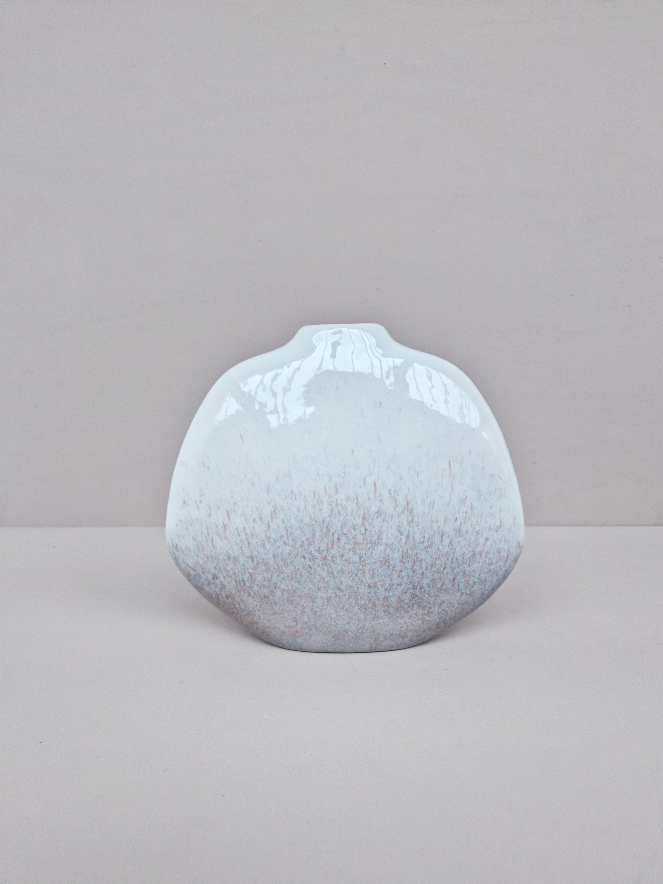 Vintage French Thin Vase by Porcelaine Virebent in Blue