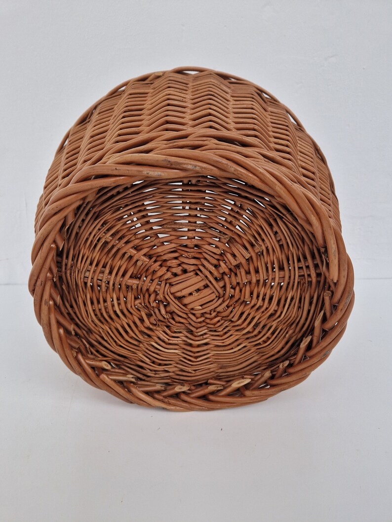 Vintage rotan opbergmand, jaren '70 image 7