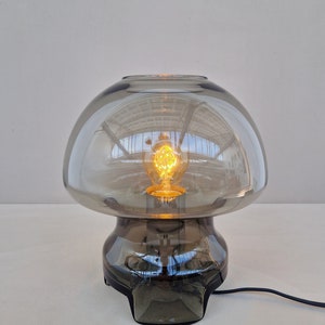 Lampe De Table Vintage Années 70 - Forme Champignon - Space Age - Blanc