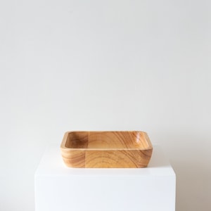 Japanese Rubber Wood Multifunctional Tray, Wooden Desk Tray, Modern Design, Gift, Office Desk Accessories, Catchall + Decorative Tray
