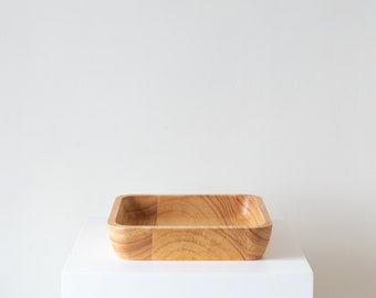 Japanese Rubber Wood Multifunctional Tray, Wooden Desk Tray, Modern Design, Gift, Office Desk Accessories, Catchall + Decorative Tray