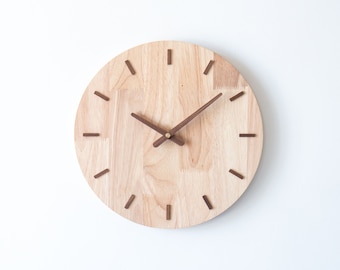 Handmade Rubberwood Artisan Clock, Wooden Clock Wall Decor, Wooden Large Wall Clock, Wood Wall Clock, Wall Clock Wooden, Wall Hanging Clock