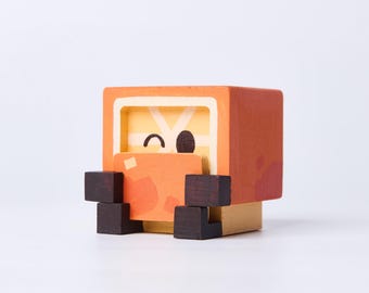 Orie Carved Wooden Orange Fruitbies, Home Decor Sculpture Ornament, Animal Decor, Handcrafted, Customize, Handmade Gift, Wooden Toy, Fruits
