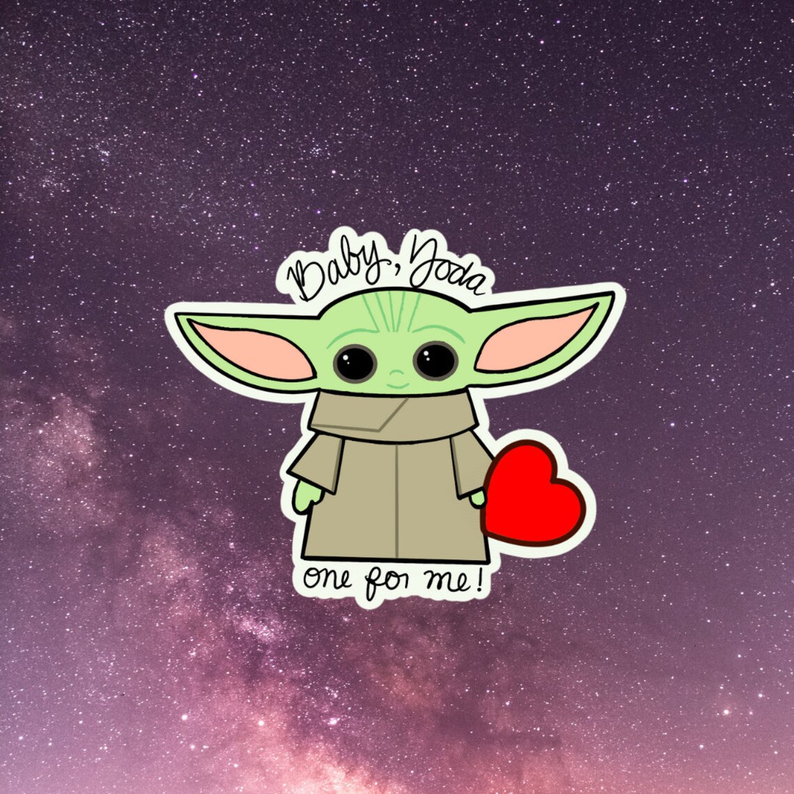 Baby Yoda One for Me Sticker Etsy