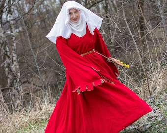 Houppelande - Mittelalterliches Kleid für Damen - 14th & 15th Century Fashion - Hofkostüm für eine Dame - Historisches Kleid - Reenactment, LARP, SCA