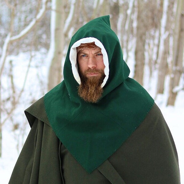 Skjoldehamn Hood - Woolen Cowl for Viking LARP or Reenactment - Viking Early Medieval Clothing - 10th Century