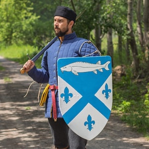Hand-Painted Heater Shield - Made To Order - Customizable Medieval Knight Shield For Battle - Buhurt, IMCF, SCA, HMB - Medieval Combat