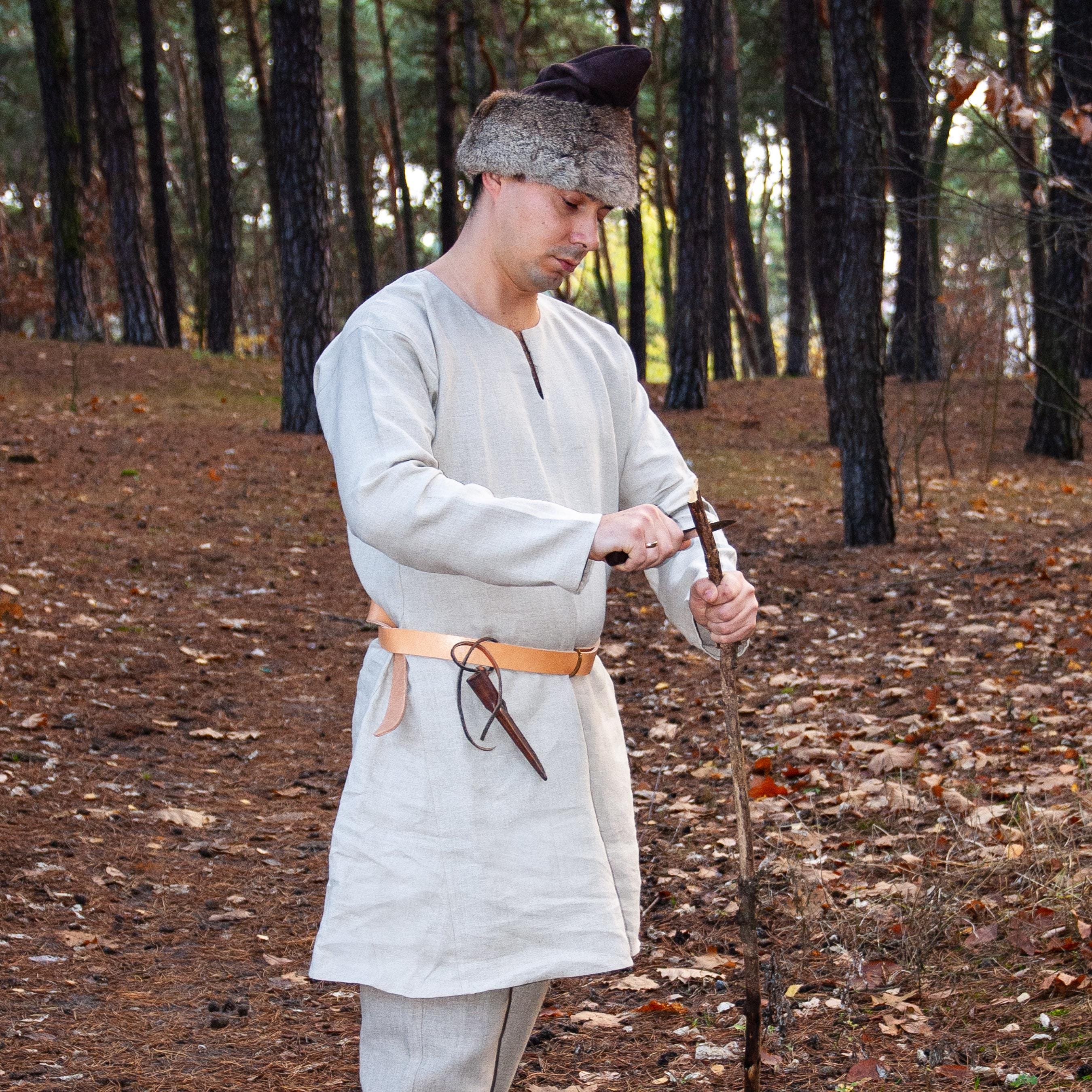 Linen Skjoldehamn Tunic for Men - Viking Tunic - Early Medieval ...