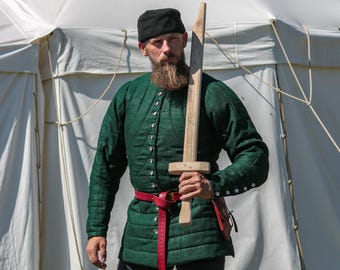 Gambeson del cavaliere di Re Artù Aketon medievale XIV e XV