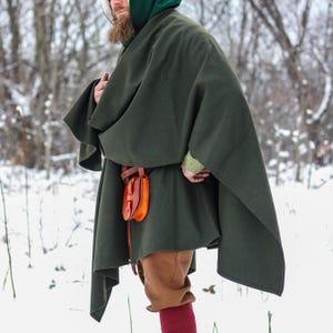 Viking Shawl - Wool Ruana - Wrap Cloak - Historical Celtic-Inspired Rectangular Cloak - Early Medieval Scarf - Accessories Reenactment, LARP