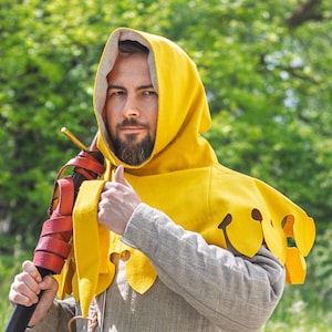 Dagged Hood With Liripipe - Woolen Medieval Hood With Cutout & Tail ...