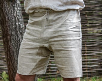 Medieval Braies - 100% Linen - Medium Underpants For Men - Historical Underwear - Knee Length Pants, LARP, Cosplay - Pure linen- European