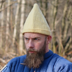 Medieval Felt Hat Poppa - 100% Wool - Medieval Headwear - Historical Clothing For Men And Women - Reenactment, LARP, Cosplay, - Medieval Cap