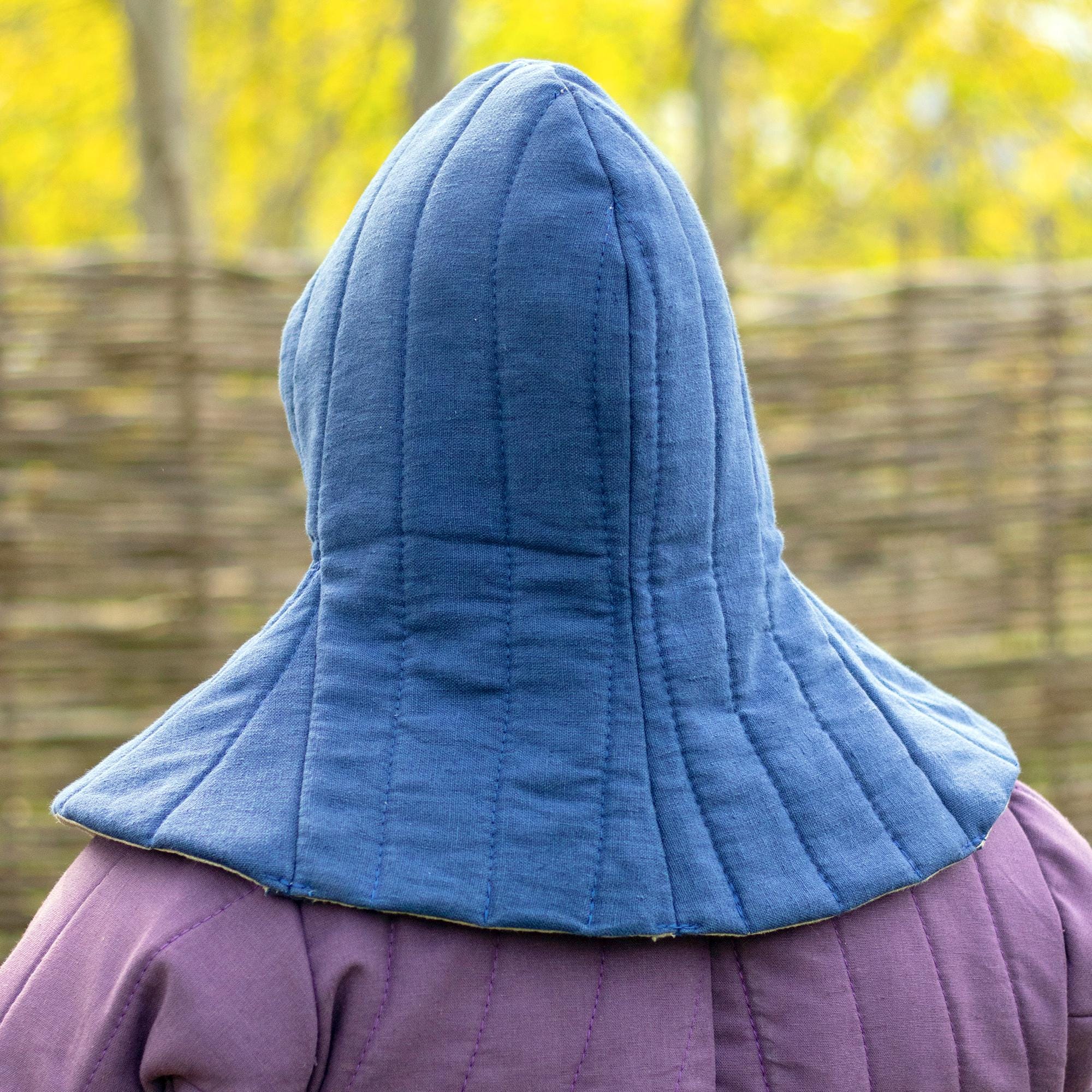 Medieval Quilted Arming Cap - Cotton Padded Under Armor Protector For LARP & Renaissance Fairs