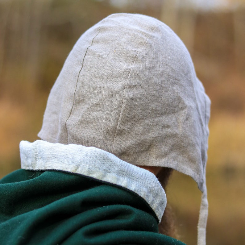 Linen Coif Medieval Headwear for Men Reenactment & LARP Etsy