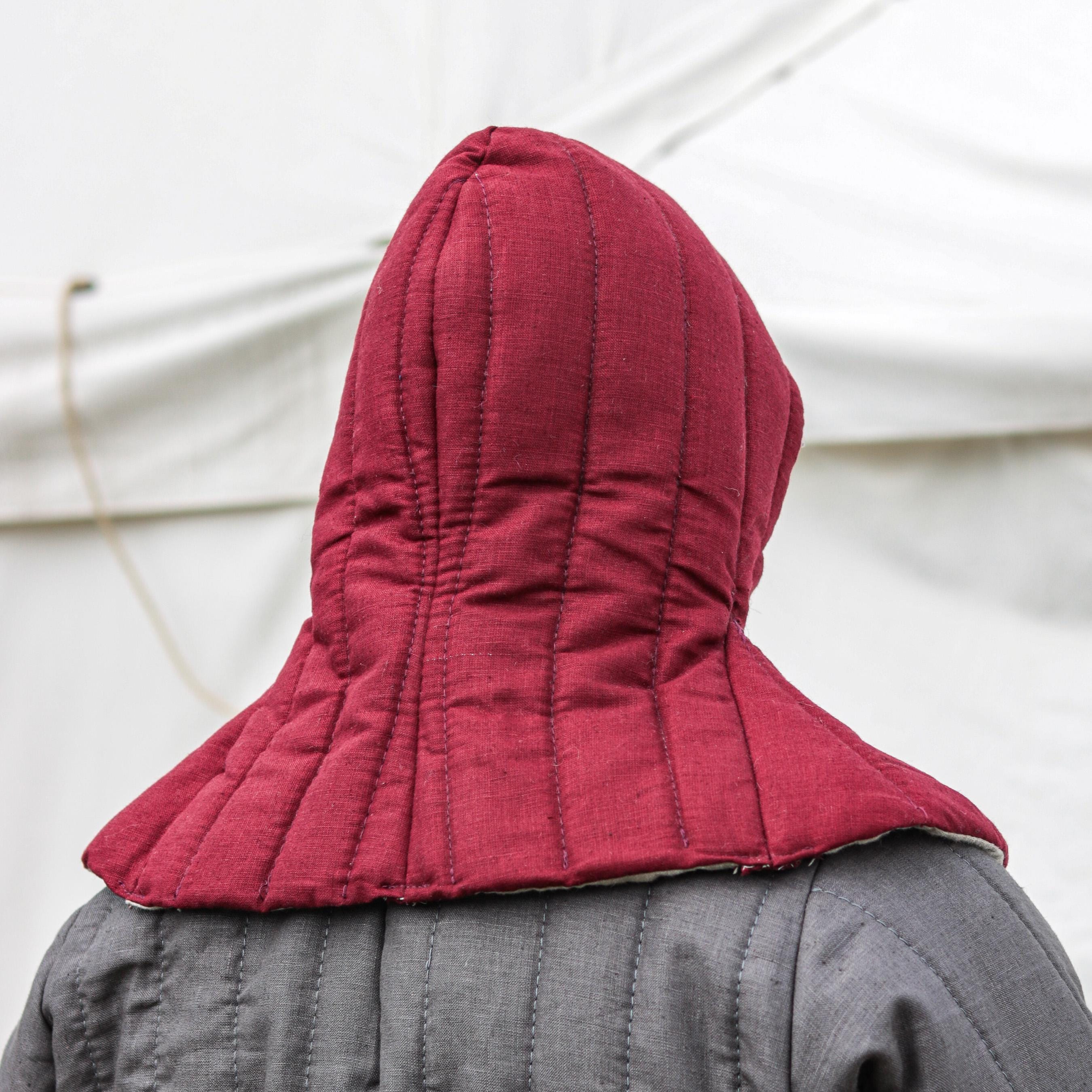 Knight Helmet Padding Medieval Padded Hood for Helmet, Chainmail - Oeko-tex Linen Arming Cap ...