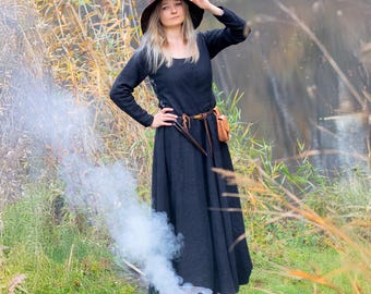 Linen Women’s Cotte Cecilia - Medieval Dress| Long Sleeves - Simple Gown - Historical Reenactment - LARP&Cosplay Costume for Lady Halloween