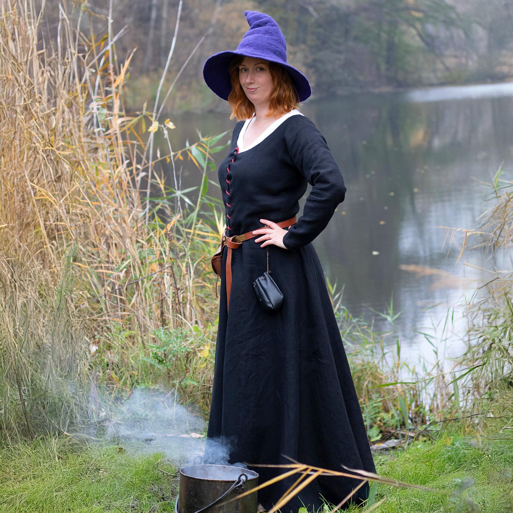 Linen Cotte Simple Matilda - Medieval Long Dress - Basic Gown For Reenactment, LARP, Fantasy Cosplay - Historical Clothing - Linen dress