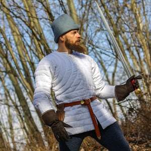 Rehoboam Gambeson - Linen Aketon For Fighters - Medieval Padded Jacket - Historical Clothing - HMB, Medieval Combat, SCA, Reenactment