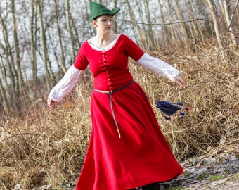 14th Century Medieval Woolen Mi-parti Dress With Decorative Sleeves With  Cutouts - Etsy