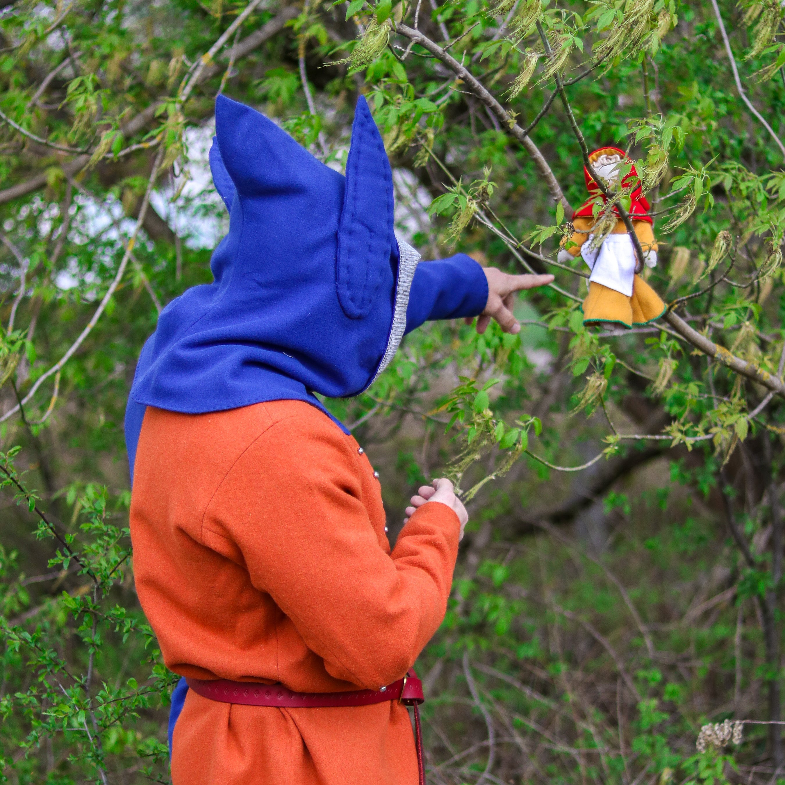 Jester's Hood - Ass's Ears - Medieval Court Fool Hat - Wool