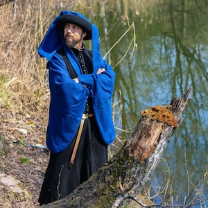Houppelande A Grande Assiettes - Medieval Dress For Men - Court Dress For 14th & 15th Century Costume - Woolen Historical Gown
