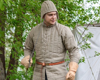 Gambeson medievale modello Arthur, nero ⚔️ Tienda-Medieval