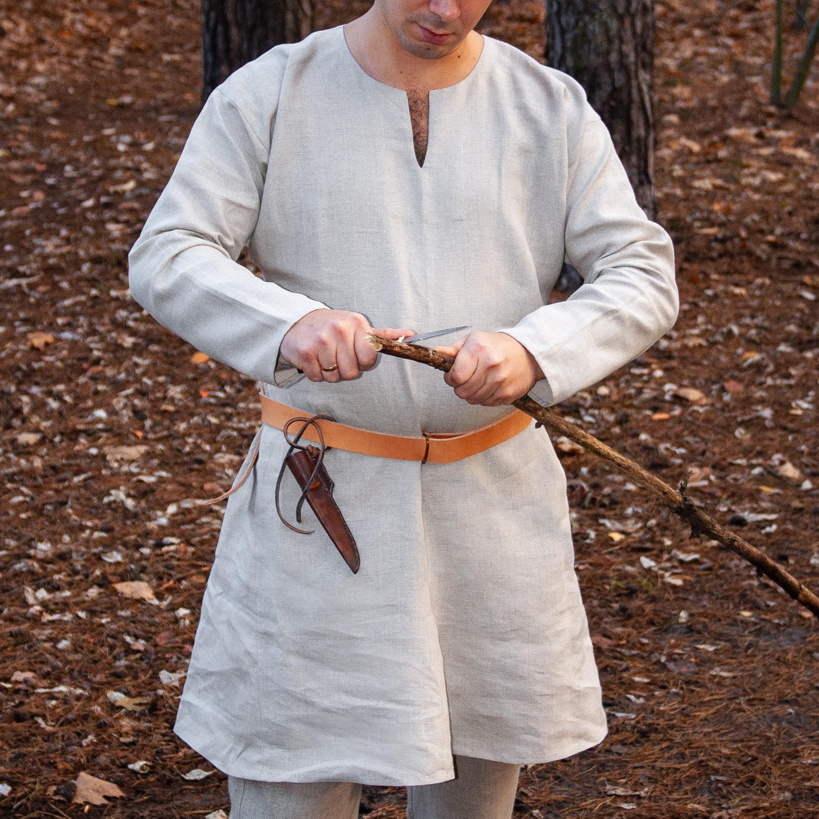 Linen Skjoldehamn Tunic for Men - Viking Tunic - Early Medieval ...