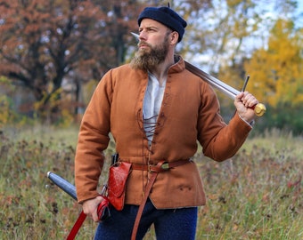 Arming Doublet - Natural Linen - 15th Century Gambeson - Late Medieval Pourpoint For Reenactment, LARP, SCA - Knight & Civil Costume