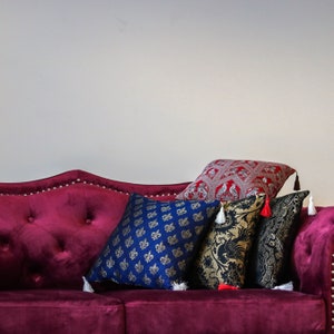 Pillow with Brocade Pillowcase - Medieval Style Pattern Throw Pillows For Sofa - Living Room & Bedroom Decor - Gift Idea