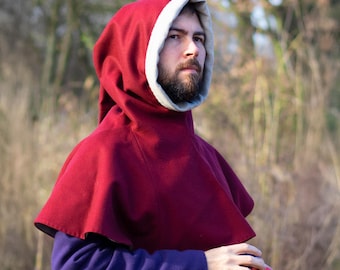 Liripipe Hood Alexander – Wool & Linen - 14th-15th Century - Classic Medieval Headpiece - Wollen Medieval Hood - Robin Hood Headwear