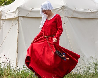 Cotte Simple Matilda - Woolen Medieval Long Dress - Basic Gown For Reenactment, LARP, Medieval Fantasy Cosplay - Historical Clothing