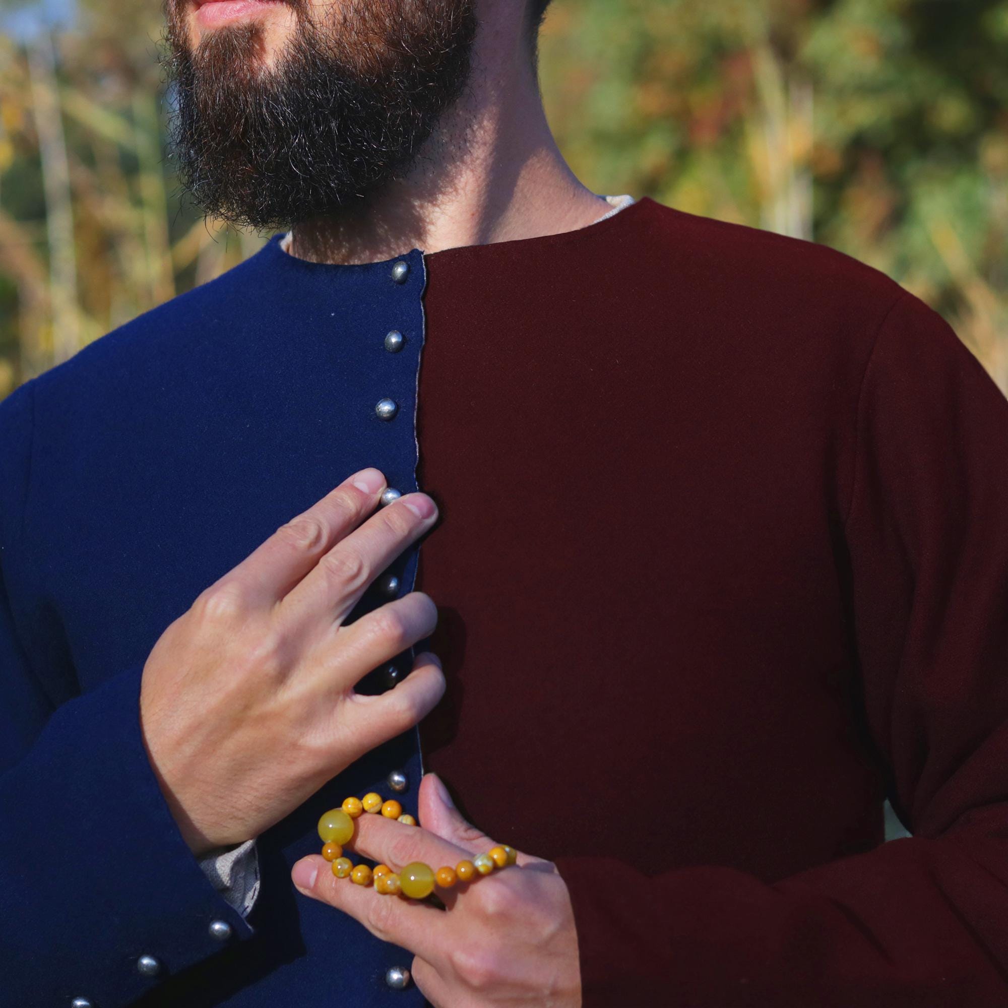 Parti Color Jacket Men's Cotehardie - Mi-parti Style - Two Color Tunic - 14th Century ...