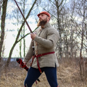 FG Gambeson - Medieval Padded Armor - 15th Century Long Sleeve Aketon - Reenactment, HMB, Medieval Combat, Knight Fighting - Cosplay Knight