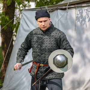 Arming Doublet - Charles de Blois Pattern - Natural Linen - 15th Century Gambeson - Late Medieval Pourpoint For Reenactment, LARP, SCA