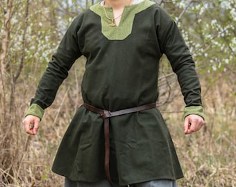 Viking Tunic For Men - Early Medieval Merino Wool Tunic With A Pattern - Historical Clothing - Viking Costume For Reenactment, LARP, Cosplay