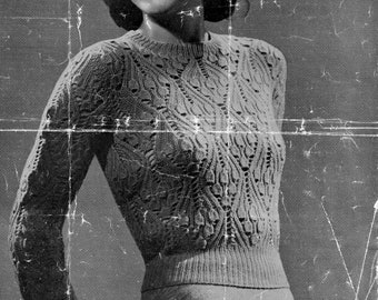 Vintage Ladies Bluebell Lace Knitting Pattern PDF