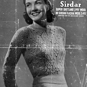 Vintage Ladies Bluebell Lace Knitting Pattern PDF