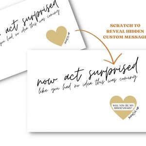 Carte à gratter Proposition de demoiselle d'honneur | Texte entièrement personnalisable, propositions de demoiselle d'honneur | Idée cadeau amusante et unique pour demoiselles d'honneur, personnalisée, mignonne