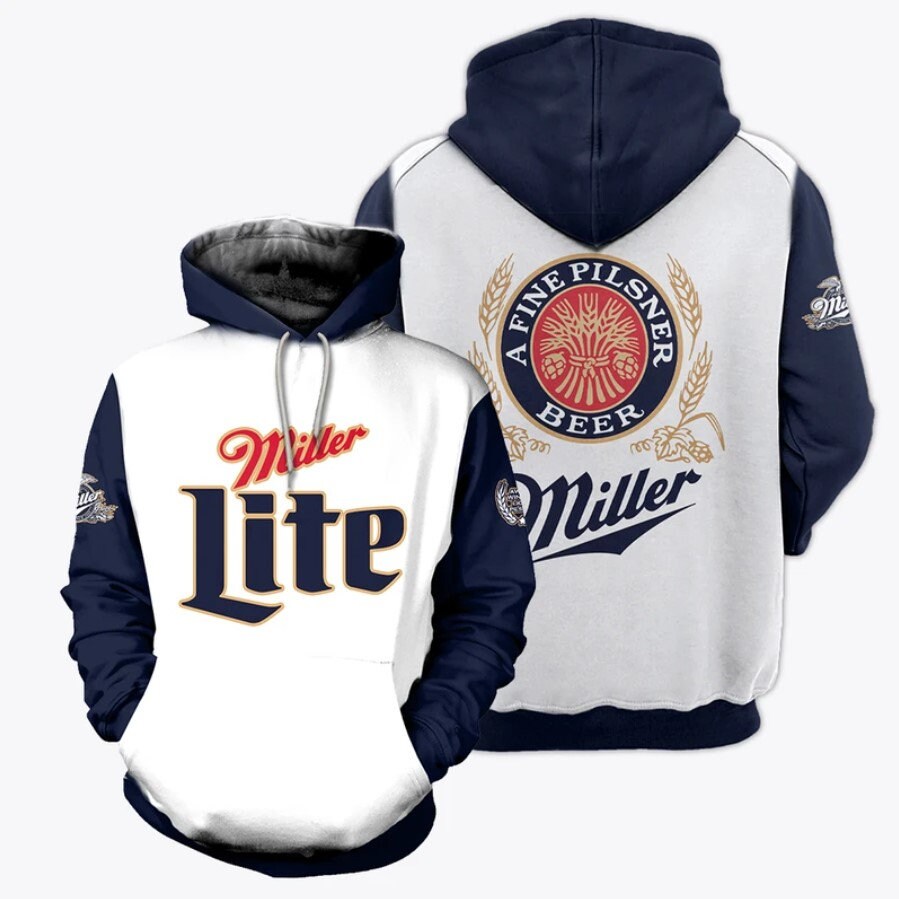Miller Lite 3D Pullover Hoodie Unisex Drink Miller Lite 3D Etsy