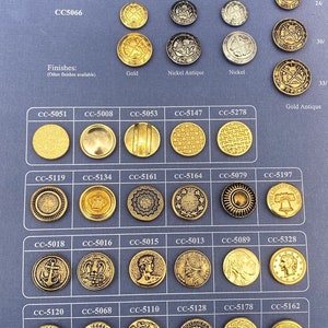 Tarjeta de muestra con botón dorado vintage. Una colección seleccionada de diseños atemporales, perfecta para agregar un toque de lujo a cualquier proyecto.
