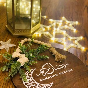 ramadan mubarak wood sign