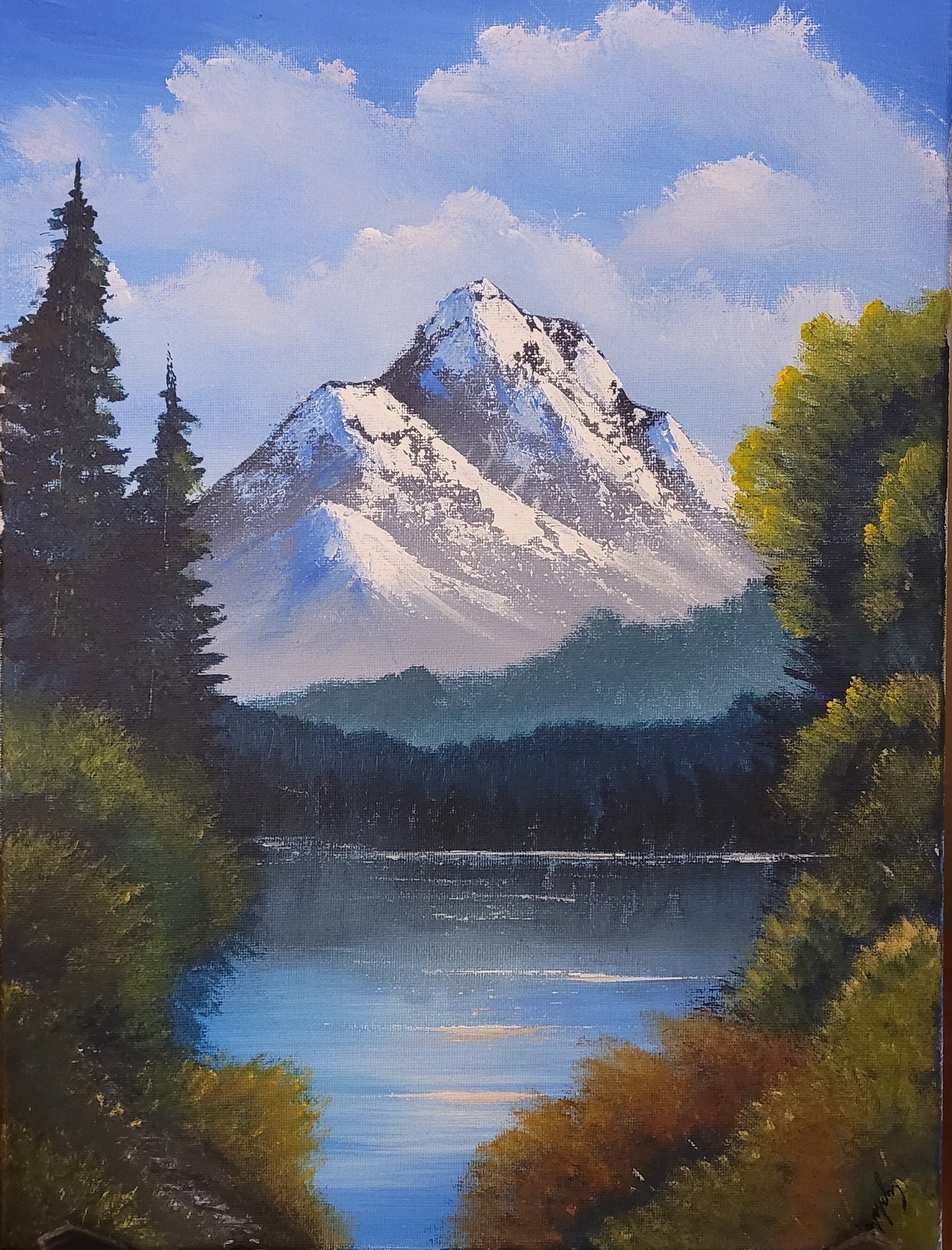 Mountain Landscape - acrylic painting on 12x16\, image size:2045x2684